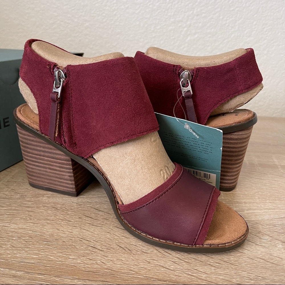 Toms Majorca Cut-Out Sandal - Oxblood Suede
